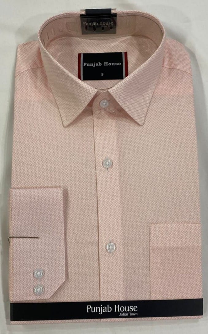 Soft Pink Textured Dress Shirt