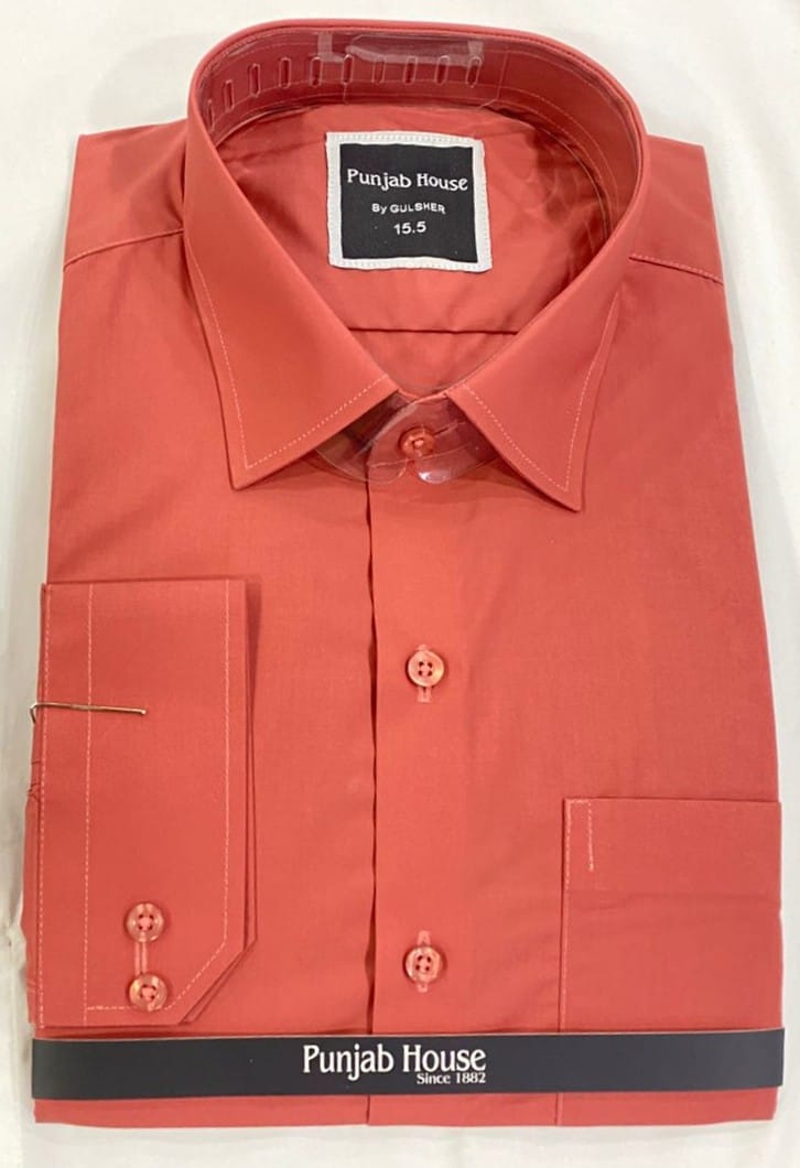 Bold Coral Red Dress Shirt