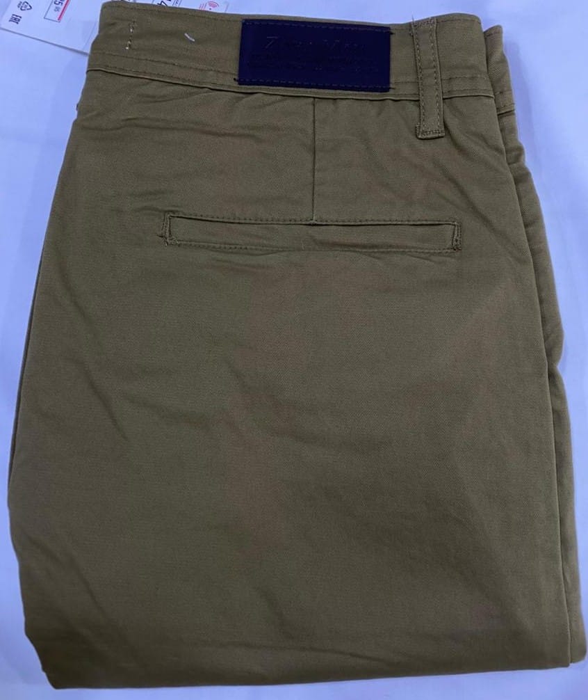 Flexible Cotton Trousers in Dark Mocha